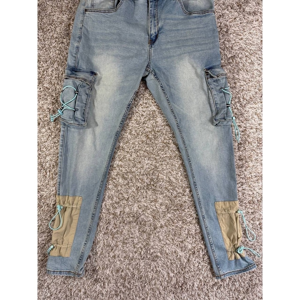 Serenede Cyber Cloud Cargo Blue Jeans Men's Size 38 - Picture 4 of 14